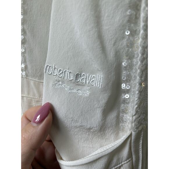Roberto cavalli white sequins angels silk girls dress size 12 - Picture 5 of 16